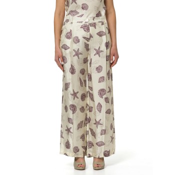 Pantaloni wide-leg in twill di seta Marella