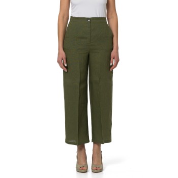 Pantaloni dritti in lino Emme Marella
