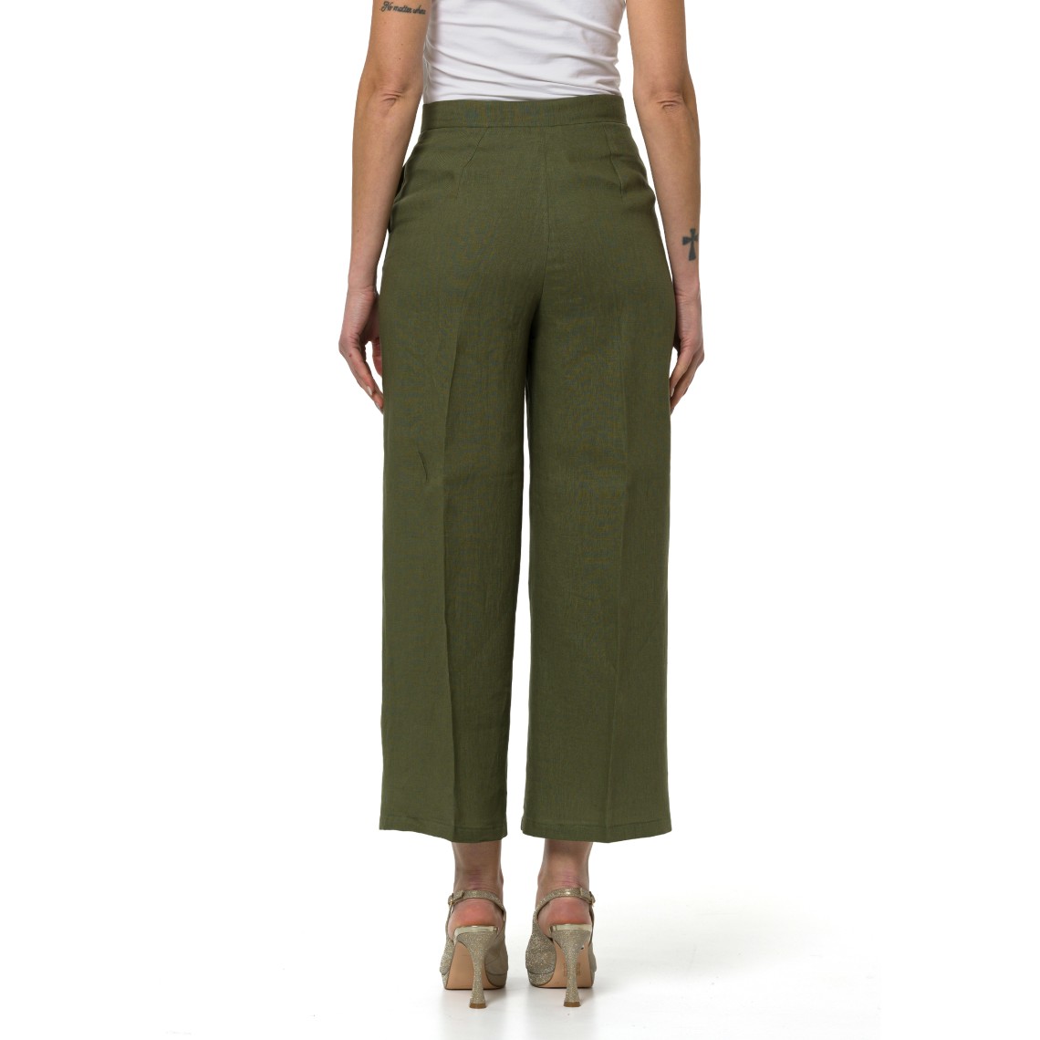 Pantaloni dritti in lino Emme Marella