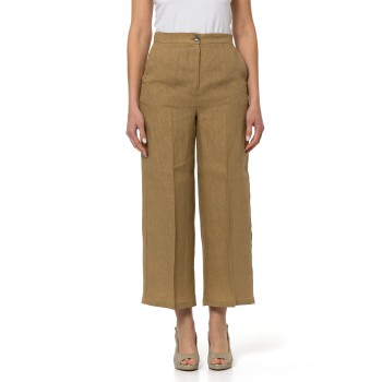 Pantaloni dritti in lino Emme Marella