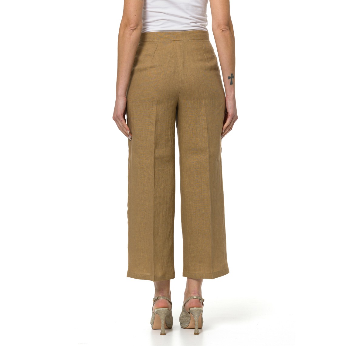 Pantaloni dritti in lino Emme Marella