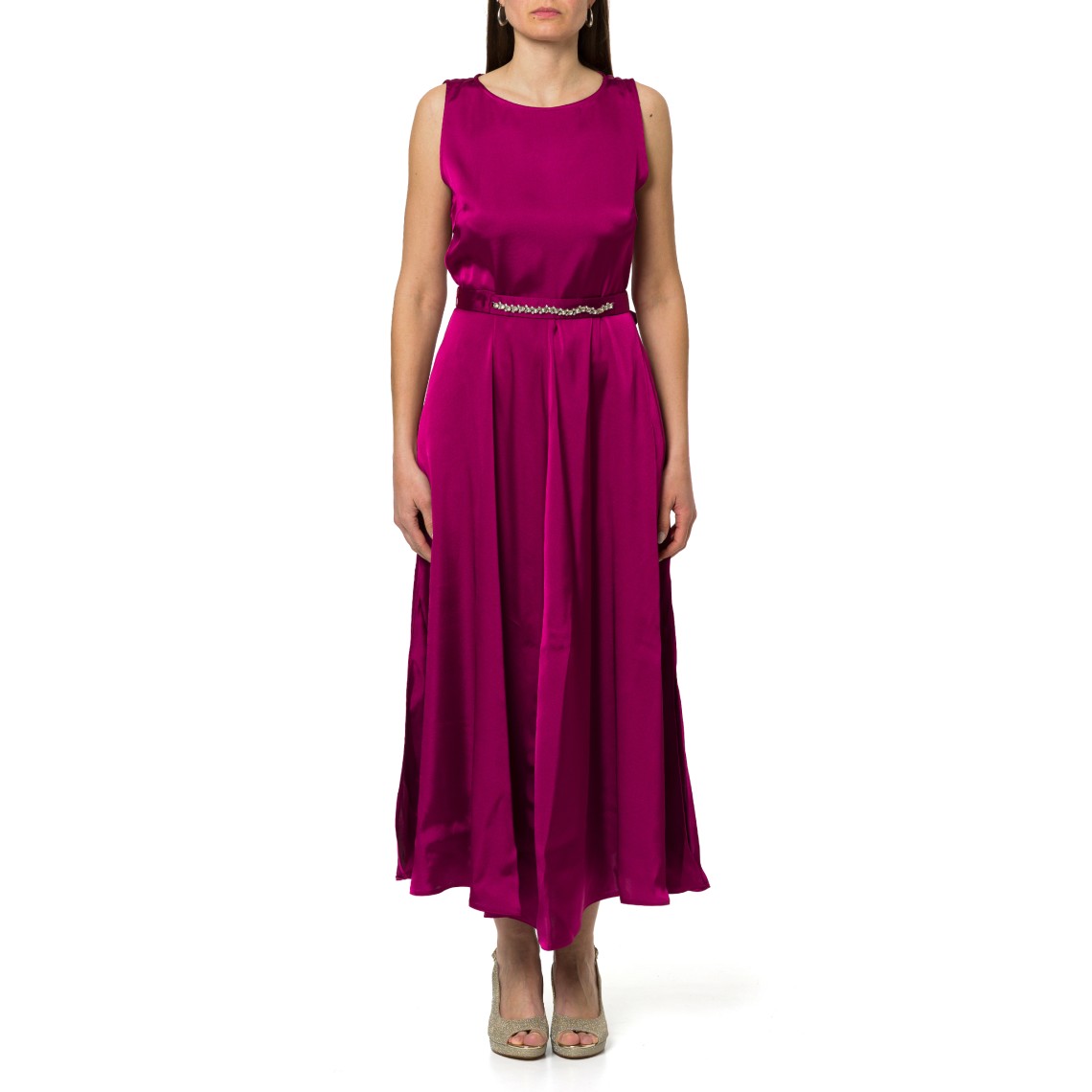 Abito in raso con cintura Emme Marella