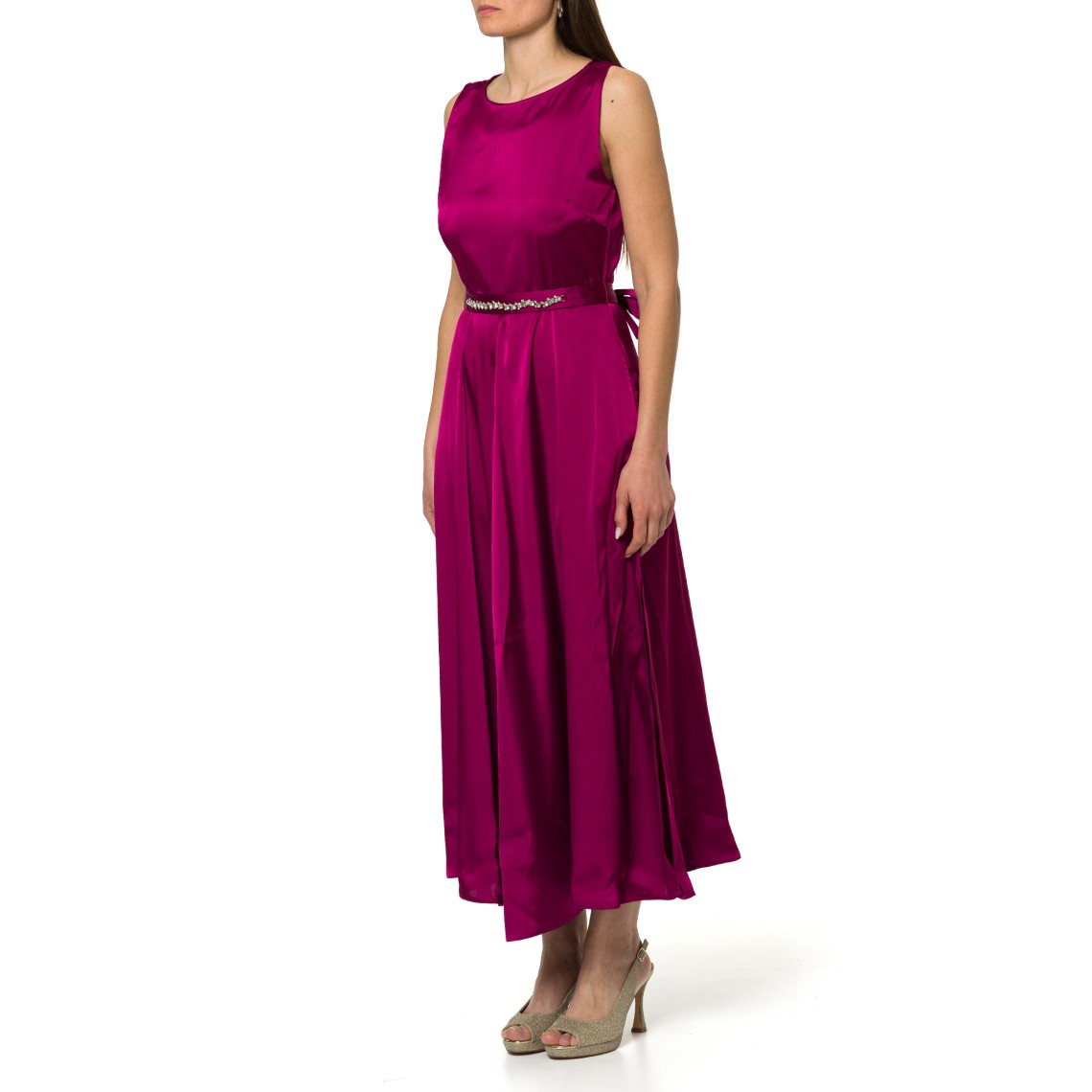 Abito in raso con cintura Emme Marella