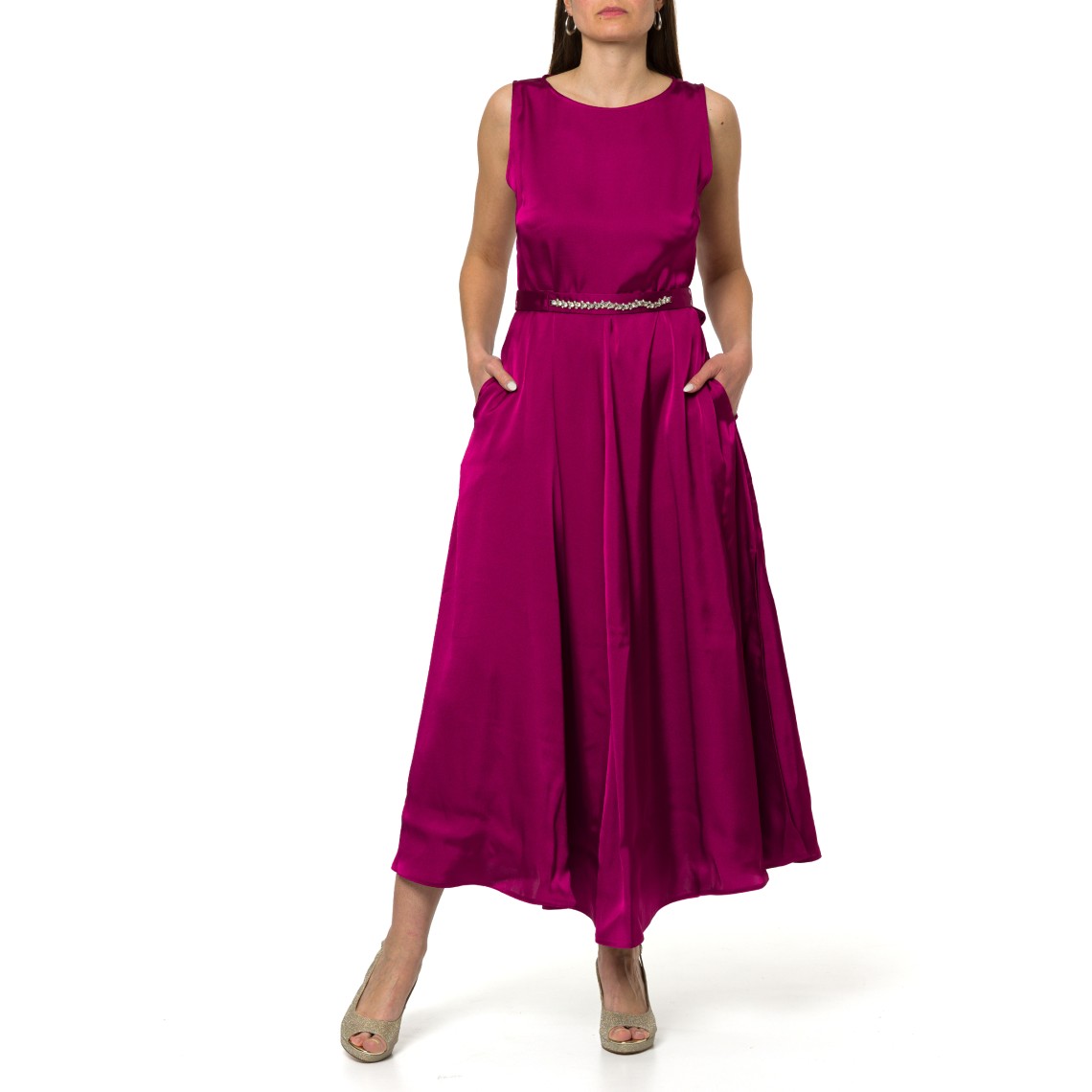 Abito in raso con cintura Emme Marella