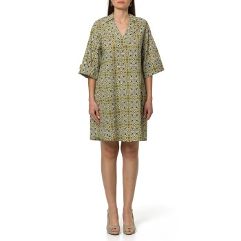 Abito a tunica in mussola di cotone stampata Emme Marella