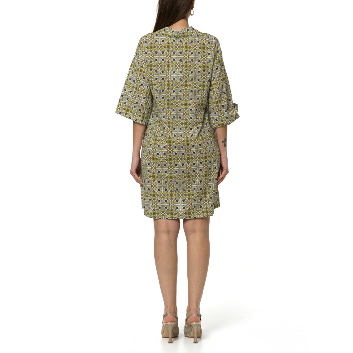 Abito a tunica in mussola di cotone stampata Emme Marella
