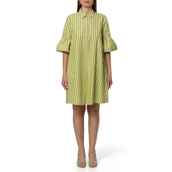 Abito chemisier a righe con balze Emme Marella