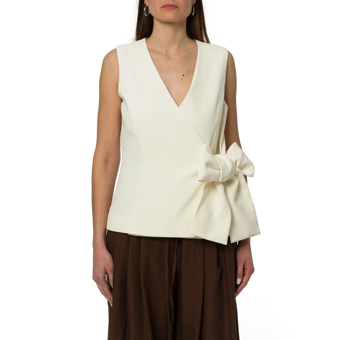 Top in enver satin con fiocco Marella 365