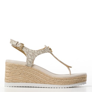 Sandalo infradito Val con zeppa e logo Michael Kors