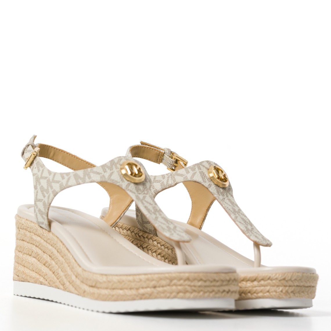 Sandalo infradito Val con zeppa e logo Michael Kors