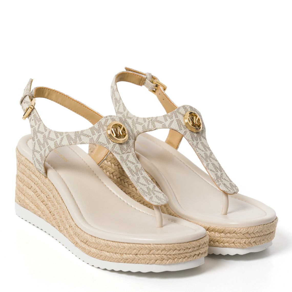 Sandalo infradito Val con zeppa e logo Michael Kors