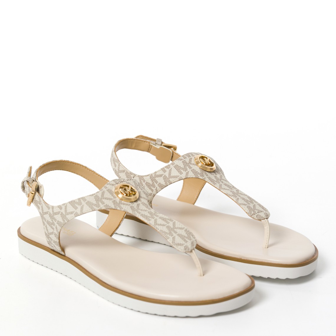 Sandalo Val Michael Kors in cotone spalmato con monogram MK