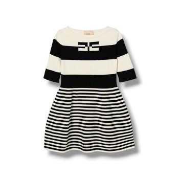Abito in maglia rigata Elisabetta Franchi La Mia Bambina