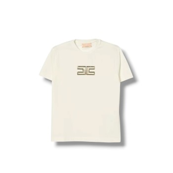 T-shirt in cotone con logo Elisabetta Franchi La Mia Bambina