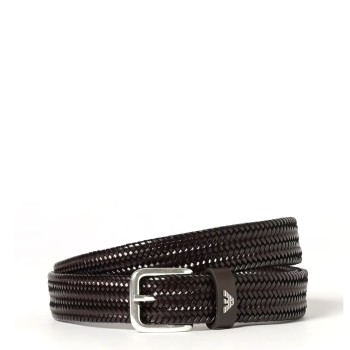Cintura Emporio Armani in pelle intrecciata