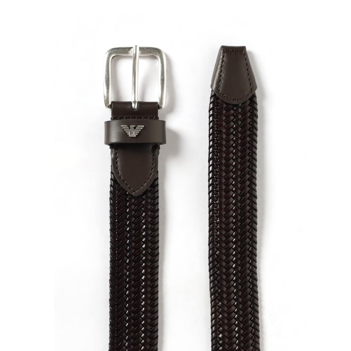 Cintura Emporio Armani in pelle intrecciata