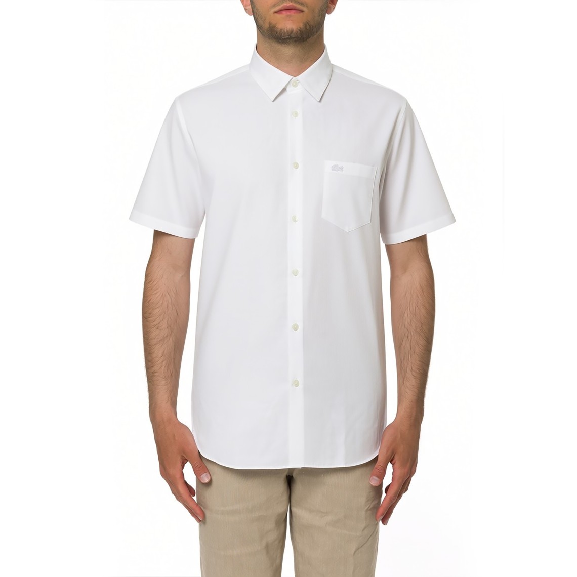 Camicia in cotone con logo Lacoste regular fit
