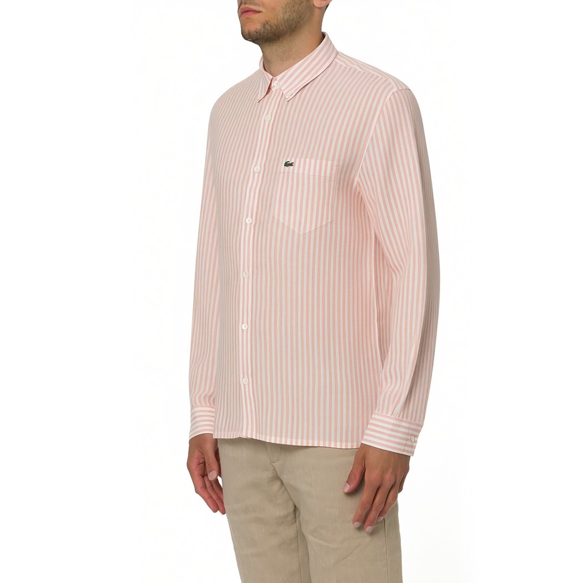 Camicia in lino a righe Lacoste