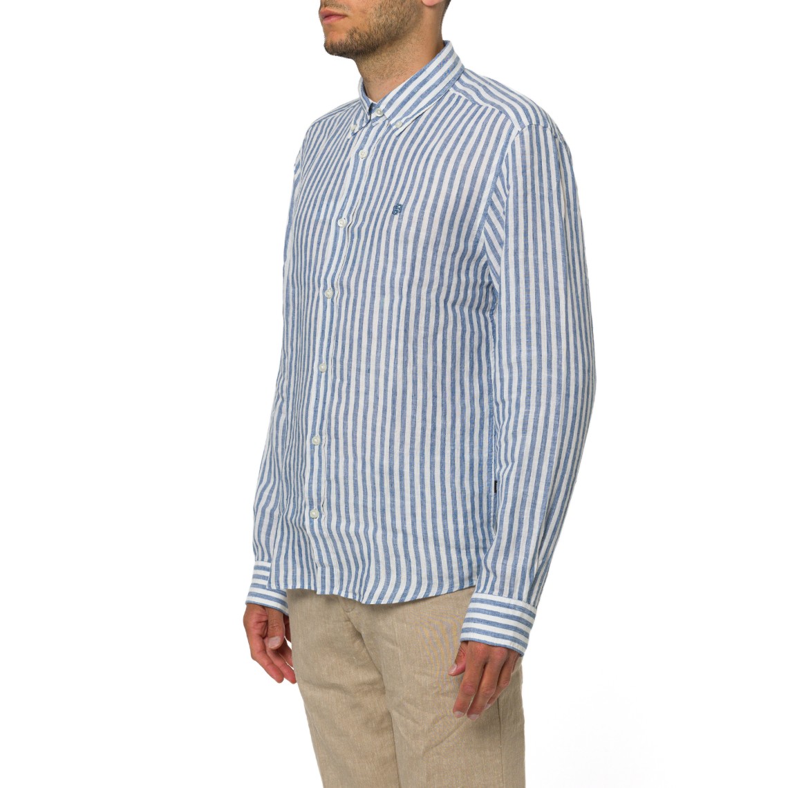 Camicia in lino a righe Boss
