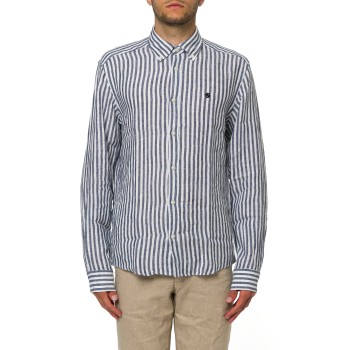 Camicia in lino a righe Boss