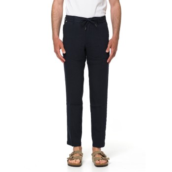Pantaloni moderno fit in misto lino Boss
