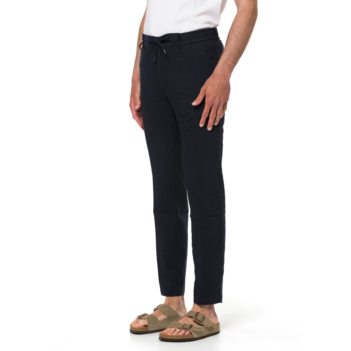 Pantaloni moderno fit in misto lino Boss