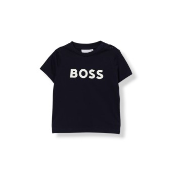 T-shirt girocollo Boss in cotone con logo bambino