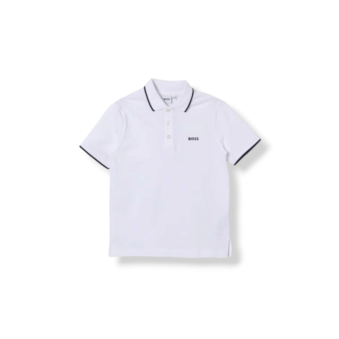 Polo in cotone con logo Boss bambino