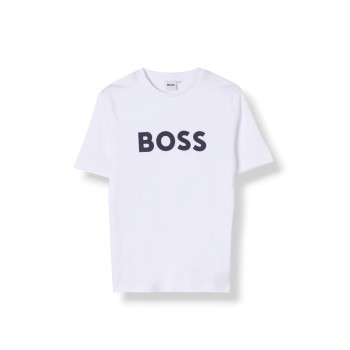T-shirt in cotone con logo Boss bambino