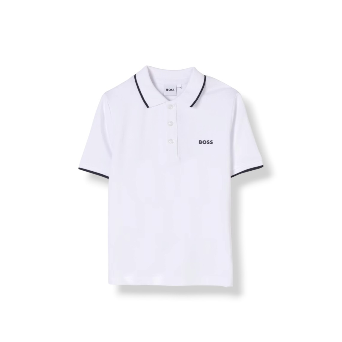 Polo in cotone con logo Boss bambino