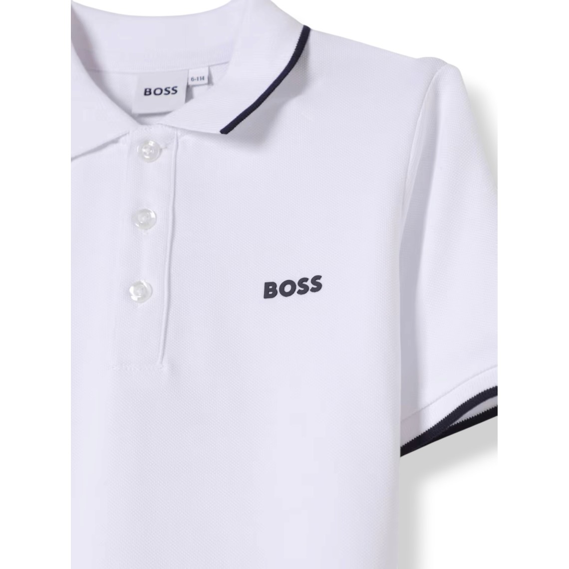 Polo in cotone con logo Boss bambino