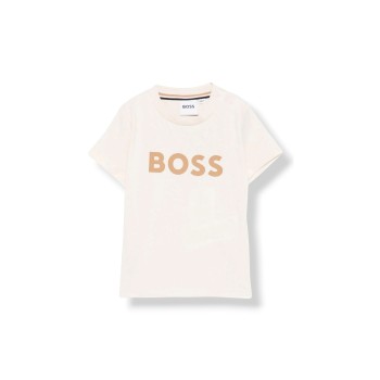 T-shirt girocollo Boss in cotone con logo bambino