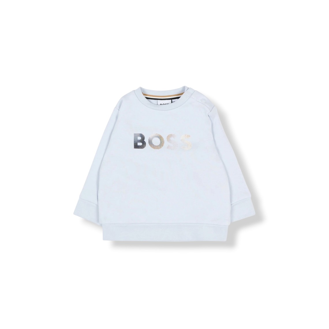 Felpa a girocollo in cotone con logo Boss bambino