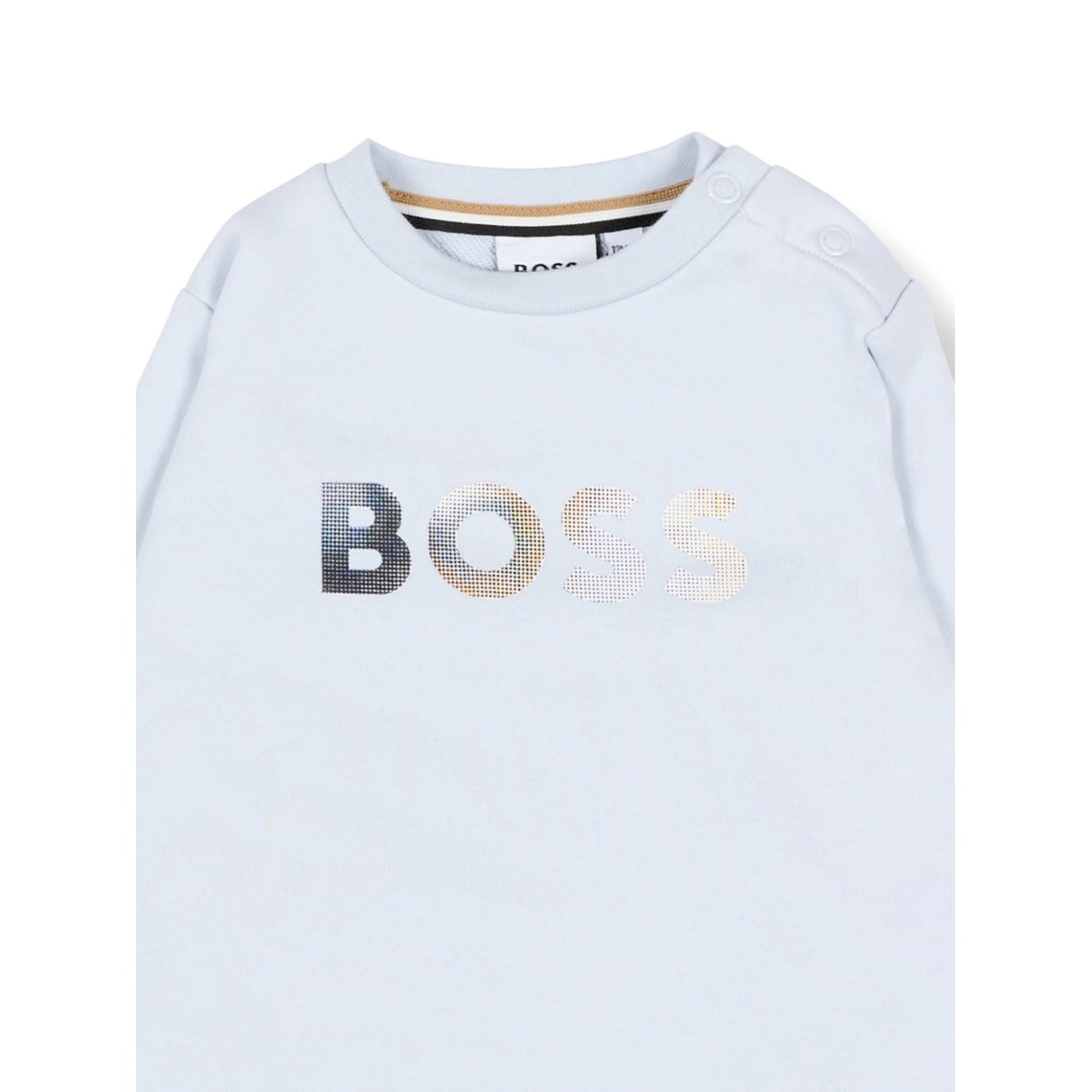 Felpa a girocollo in cotone con logo Boss bambino