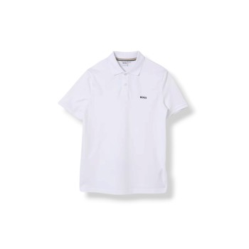 Polo in cotone con logo Boss bambino