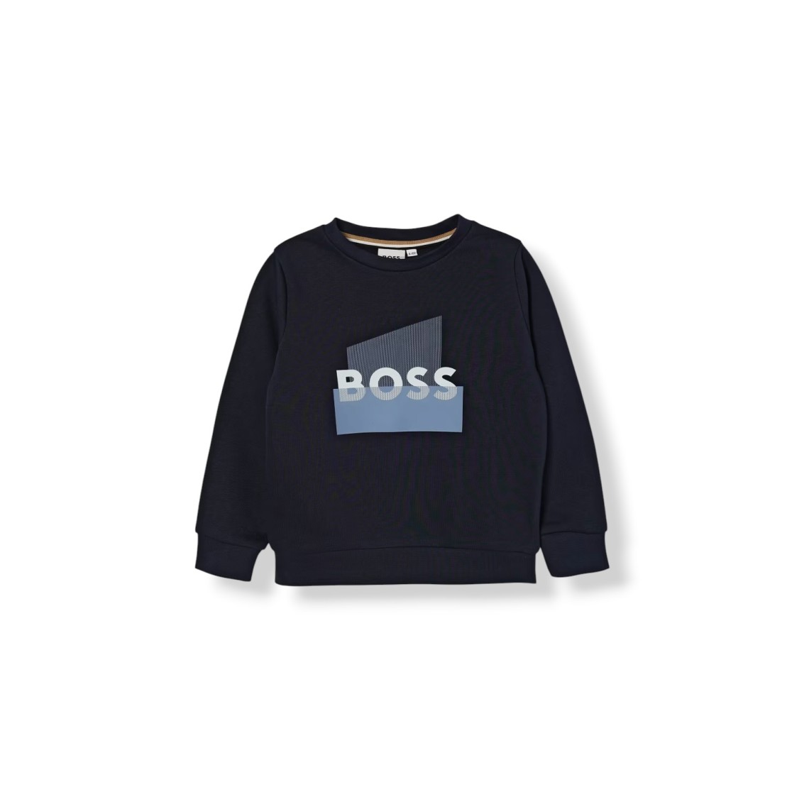 Felpa a girocollo in cotone con logo Boss bambino
