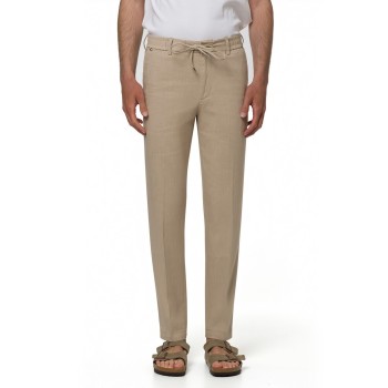 Pantaloni moderno fit in misto lino Boss