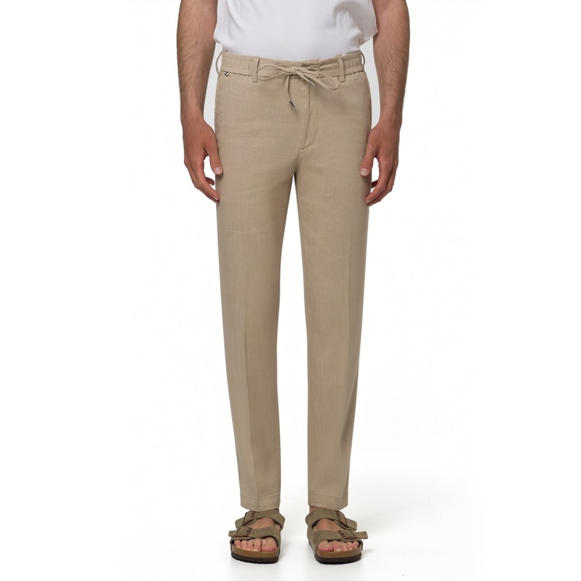 Pantaloni moderno fit in misto lino Boss