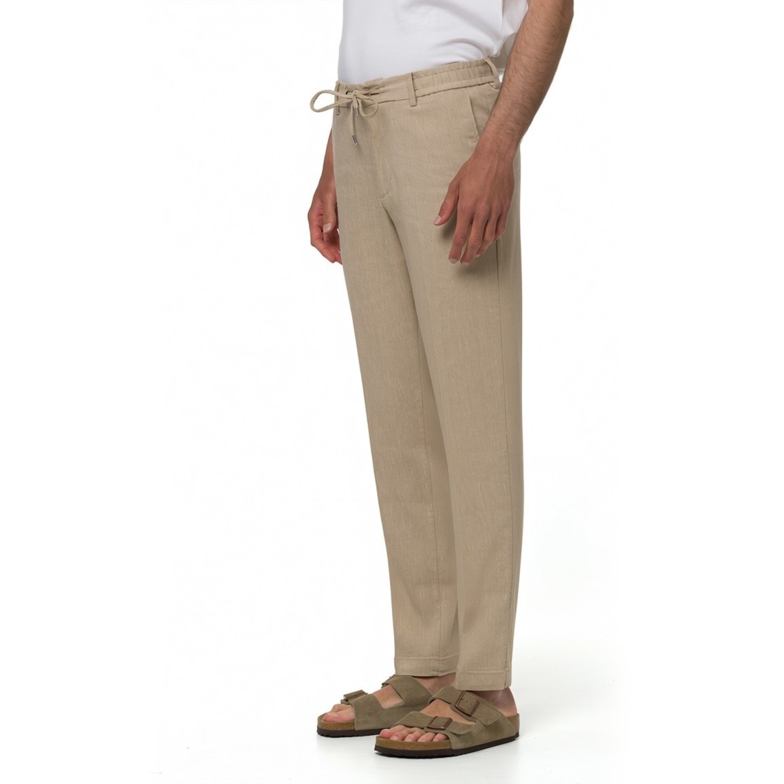 Pantaloni moderno fit in misto lino Boss