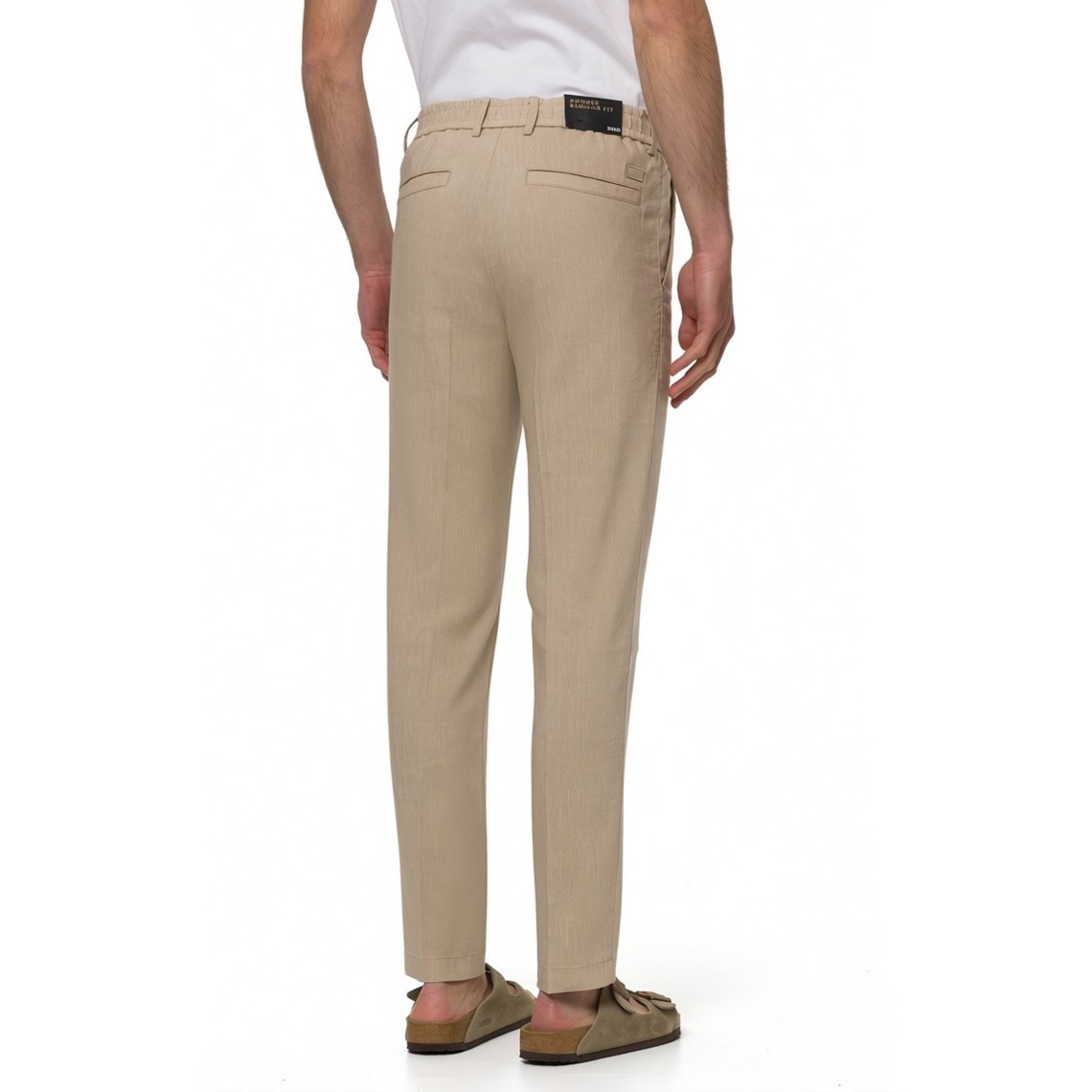 Pantaloni moderno fit in misto lino Boss