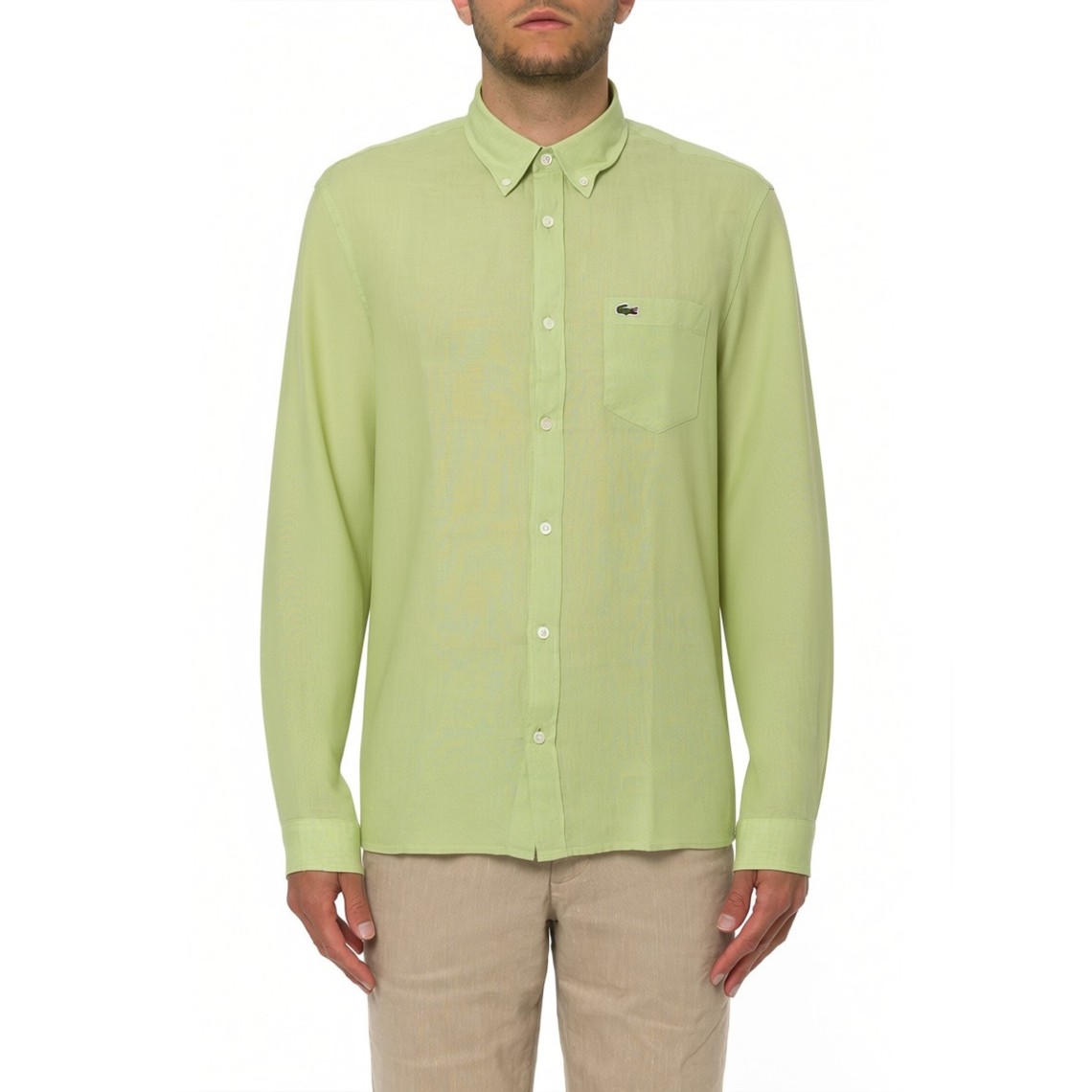 Camicia in lino regular fit Lacoste 