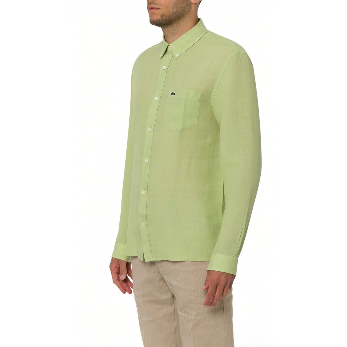 Camicia in lino regular fit Lacoste 