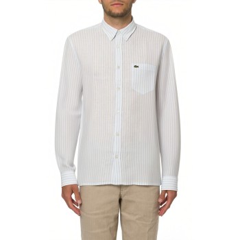 Camicia in lino a righe Lacoste