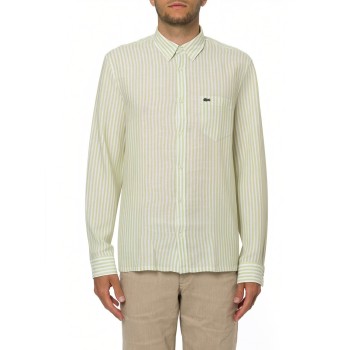 Camicia in lino a righe Lacoste