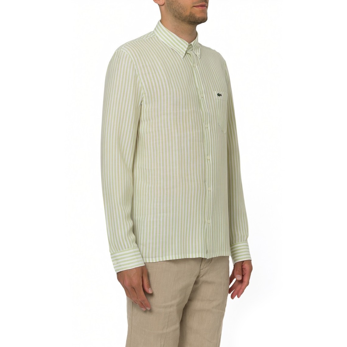 Camicia in lino a righe Lacoste