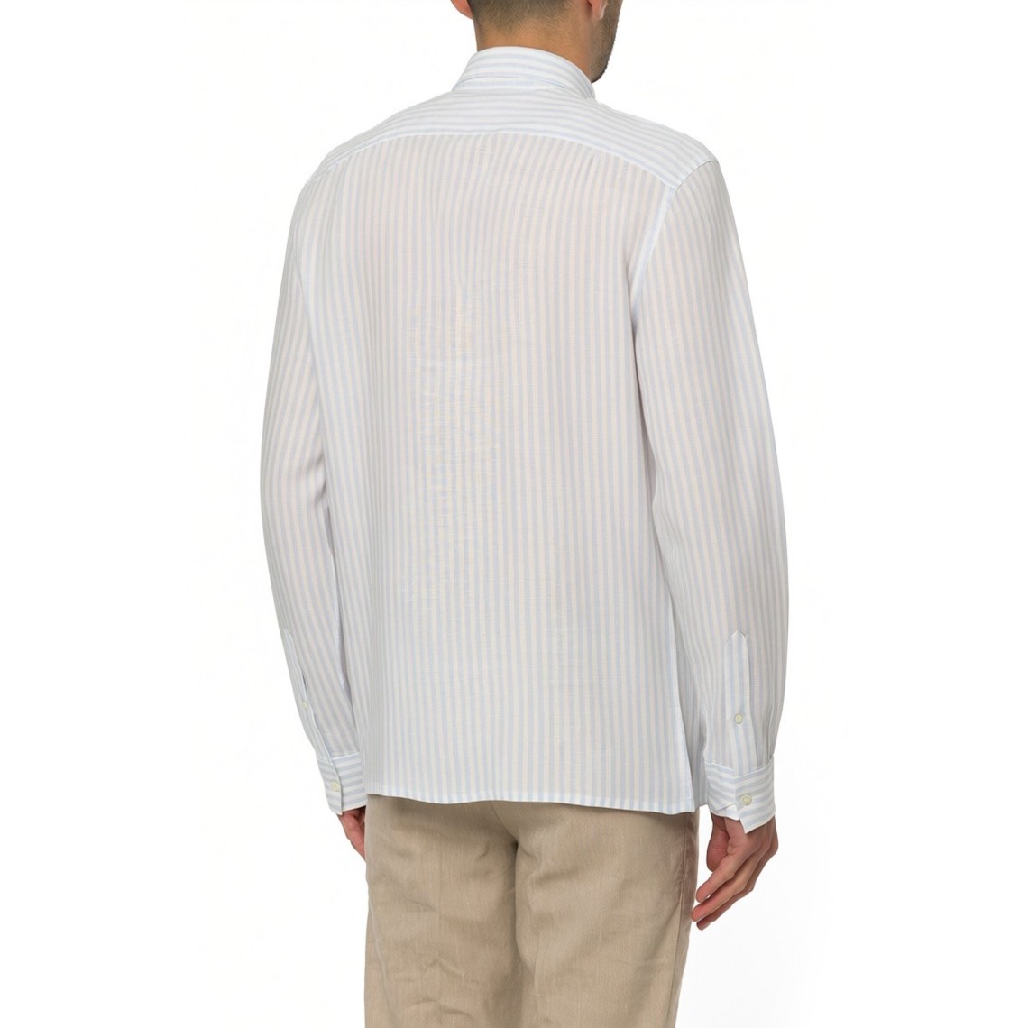 Camicia in lino a righe Lacoste