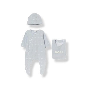 Coordinato in cotone con logo Boss bambino
