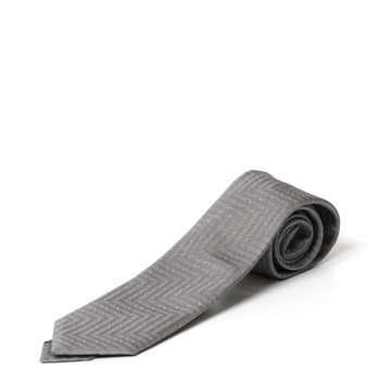 Cravatta in seta con logo Emporio Armani