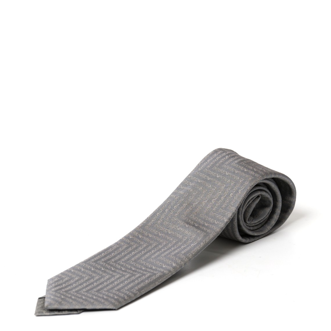 Cravatta in seta con logo Emporio Armani