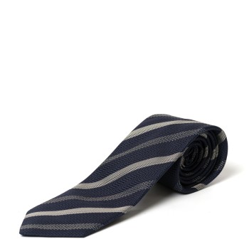 Cravatta in seta jacquard a righe Emporio Armani